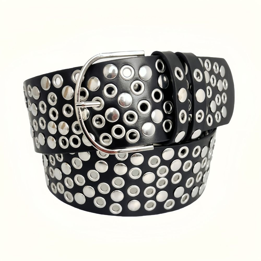 Streetwear Brand Belts - Punk Hollow Eyelet Perçin Kemer Trendy