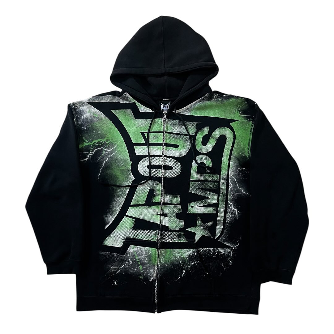 Vintage yeşil Tapout baskı fer - Streetwear Brand Y2K incelemesi ve fiyatı